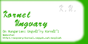 kornel ungvary business card